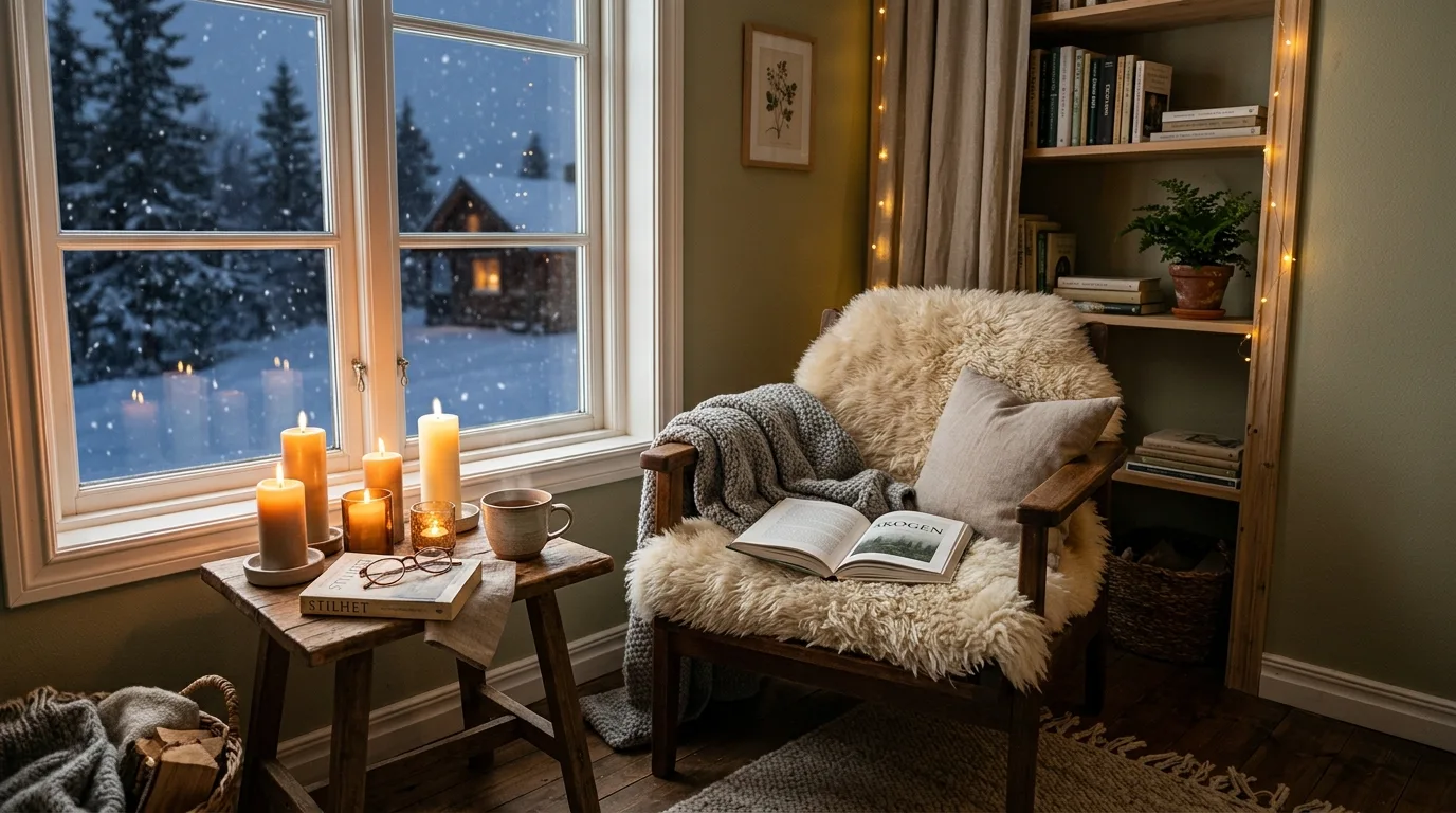 Let garland feel airy rather than overly decorated inspiration for a Scandinavian holiday home.